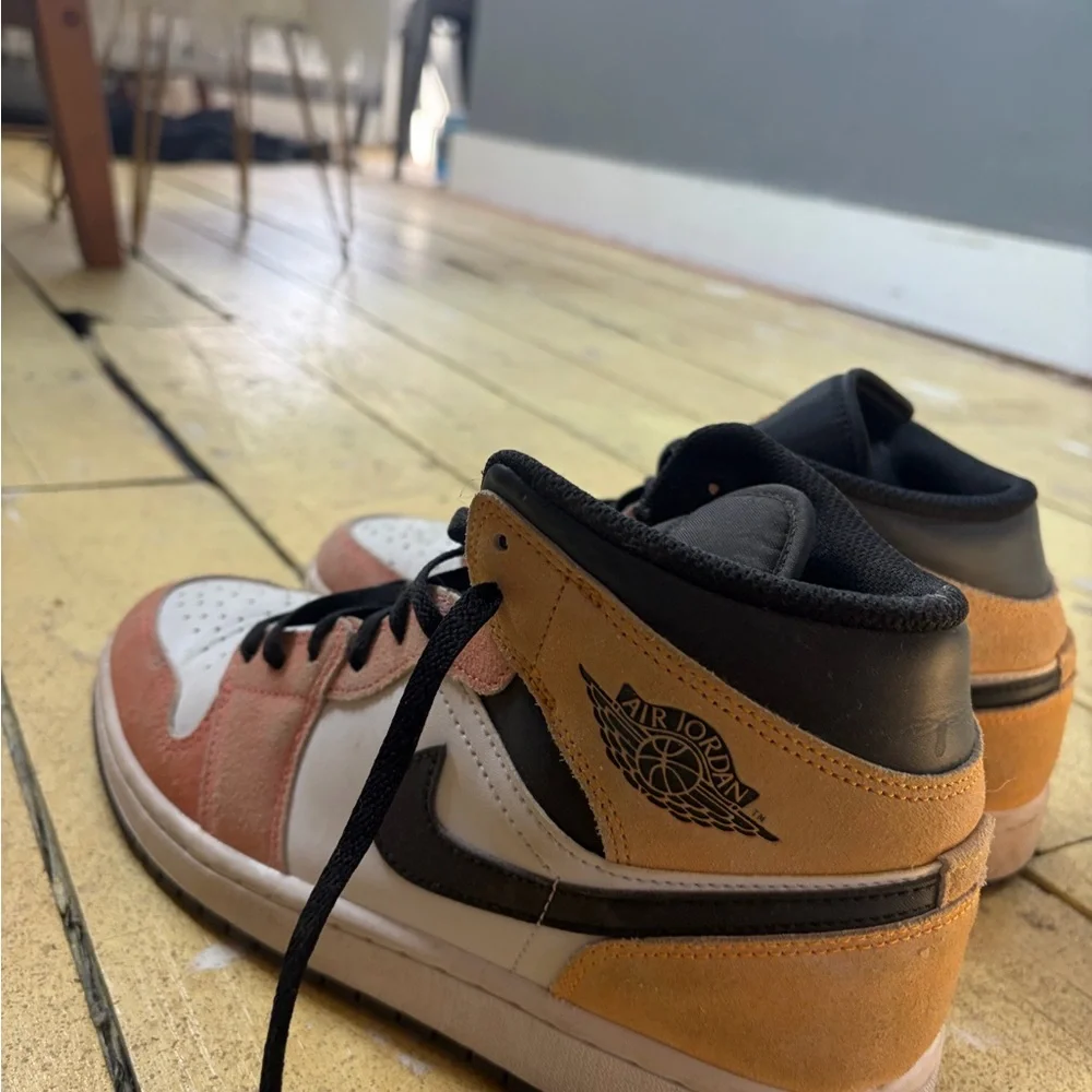 Jordan High-Top Sneakers in Pink, White & Black